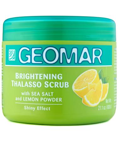 Geomar Lemon Scrub - Large 21 Ounces Natural Lemon Exfoliator - Skin Exfoliating Scrub Infused with Lemon  Dead Sea Salt  Volcanic Sand and Nourishing Oils clear