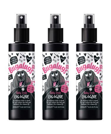 BUGALUGS Baby Fresh Dog perfume - 6.8 oz dog spray with spray pump, Vegan dog cologne is a dog deodoriser spray. dog perfume spray dog deodorant use with our baby powder Dog Shampoo groom