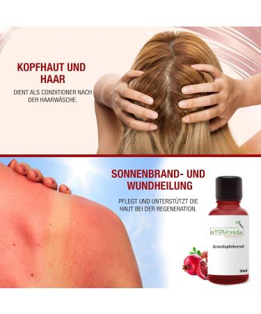  aYOUrveda aYOUrveda Premium Pomegranate Seed Oil - 50 ml - 100% Pure Premium Natural Pomegranate Oil - Buy Online on GoSupps.com