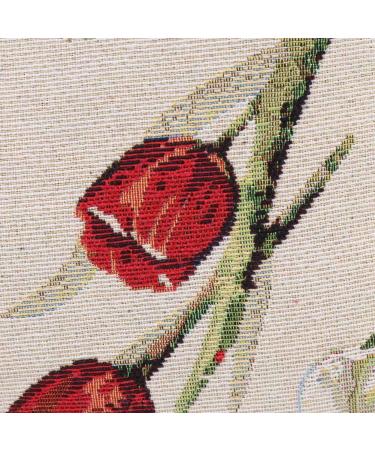 Woven Fabric Storage Bag with Handle for Knitting Needles & Sewing Tools - Red Flower Design - Buy Online on GoSupps.com