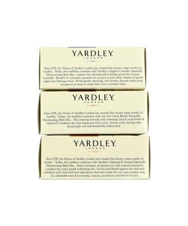 Yardley London Soap Bath Bar Bundle - Cocoa Butter Oatmeal & Almond English Lavender - 3 Pack (4.25 Oz Each) - Best International Shipping - Buy Online on GoSupps.com