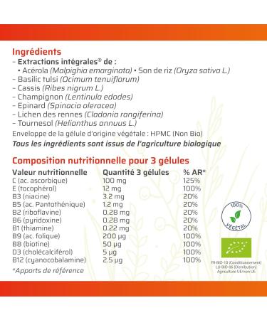 Bioph nix Organic multivitamins 90 capsules - 100% natural plant-based food supplement - Fights against food deficiencies and fatigue - Buy Online on GoSupps.com