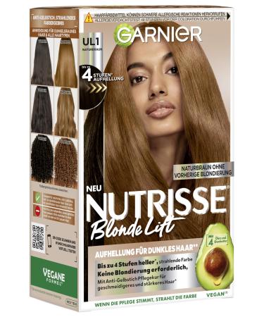 Garnier Nutrisse Blonde Lift claircissant pour cheveux fonc s en marron naturel avec 4 niveaux d' claircissement sans d coloration pr alable