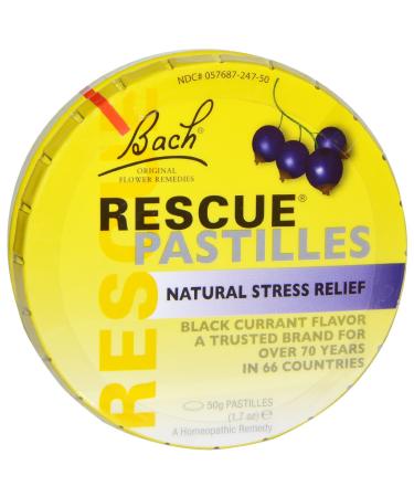 Bach Flower Essences Rescue Remedy Pastilles Black Currant 1.7 Ounce 4 Count