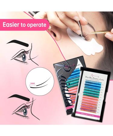 DIY Colored Gradient Lash Extensions 4 Colors Easy Fan 0.07mm D Curl 12mm 14mm 16mm Rainbow Eyelash Faux Mink Volume Eyelashes for Home and Salon Use Beauty7 - Buy Online on GoSupps.com