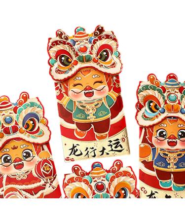 perfk 4Pcs Chinese Lunar Year Red Envelopes Red Pockets New Year Gifts Traditional Spring Festival Envelopes for Spring Festival Style C - Buy Online on GoSupps.com