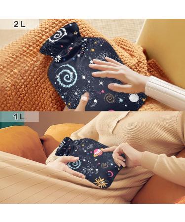Galaxy Hot Water Bottle with Cover - 1L BPA Free Small Hot Water Bag for Pain Relief | Ideal for Bed Hands & Feet - Buy Online on GoSupps.com
