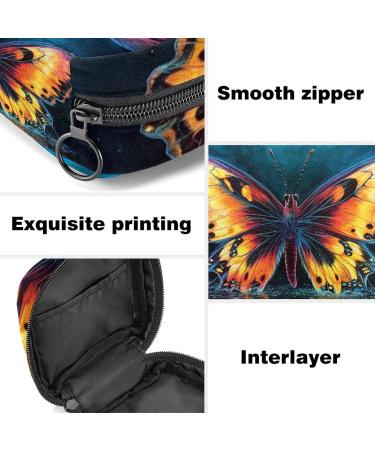 Colorful Butterfly Napkin Storage Bag - Portable Menstrual Cup Zipper Bag for Teens & Women - Buy Online on GoSupps.com