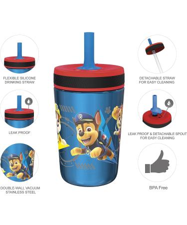 Zak Designs PAW Patrol Kelso Tumbler Set - 15 fl oz 3 Piece Bundle for Kids - Leak-Proof Lid with Straw - Plastic and Stainless Steel Cups with Sipper - Paw Patrol Theme - Buy Online on GoSupps.com