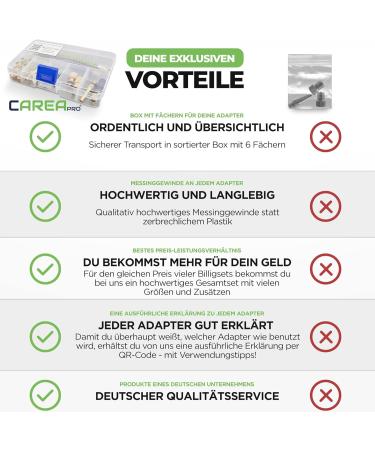 CAREAPRO Bicycle Valve Adapter Set - 28 High-Quality Adapters for Air Pump & Compressor | DV AV SV Ball Needle & More - Buy Online on GoSupps.com