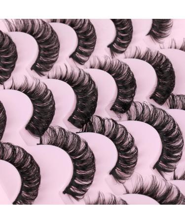 Newcally Natural Russian Mink D Curl Short Wispy Fake Eyelashes - 12 Pairs for Cat Eye Look - Buy Online on GoSupps.com