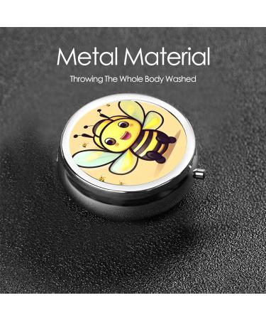 Yellow Beeround Pill Box - 3 Compartment Round Pill Organizer | Portable Travel Pill Box for Easy Medication Management - Buy Online on GoSupps.com