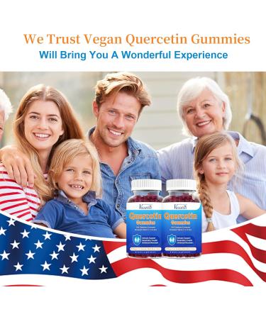 2 Pack Quercetin with Bromelain Gummies, Quercetin 1200MG with Vitamin C Zinc & Elderberry for Immune System & Allergy, Chewable & Vegan Gummies, Mixed Berry Flavor 120 Cts 60 Count (Pack of 2) - Buy Online on GoSupps.com