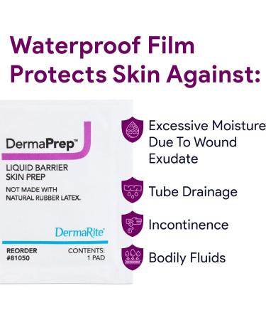 DermaPrep Skin Prep Pads - 100 Pack | Shields Skin from Fluids, Adhesives & Friction - Latex Free | 2 Boxes of 50 - Buy Online on GoSupps.com