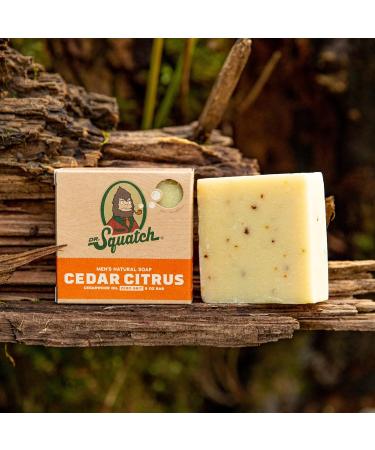 Dr. Squatch Cedar Citrus All Natural Bar Soap for Men 5 oz (3 Pack) - Zero Grit, Refreshing Cedar Scent - Buy Online on GoSupps.com