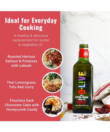 O-Live & Co. Robust First Cold-Pressed Extra Virgin Olive Oil - Gold Medal Awarded - Estate Grown - Bold Flavor - 25 Fl Oz - Perfect for Cooking and Baking - Buy Online on GoSupps.com