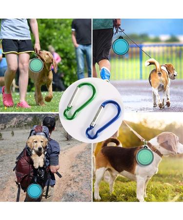 SLSON Dog Bowls 2 Pack with Cover Lids | Portable Pet Travel Bowls for Dogs and Cats | Collapsible & Foldable | Small Size, Light Blue/Green - Buy Online on GoSupps.com