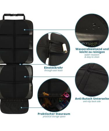 SmartPeas Child Seat Cover in Black with Free Backrest Protector - Universal Fit, Isofix Compatible, Non-Slip, Easy to Clean, Secure Installation - 1cm Upholstery High Backrest - Buy Online on GoSupps.com