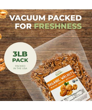 Organic Raw Walnuts 3lb - Vacuum Sealed, Non-GMO, Gluten-Free, Keto & Vegan Friendly - Buy Online on GoSupps.com