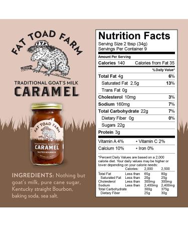 Fat Toad Farm Traditional Goats Milk Caramel Sauce / Cajeta - Salted Bourbon 8 fl oz (Pack of 1) | Gluten Free | Handcrafted Delight - Buy Online on GoSupps.com
