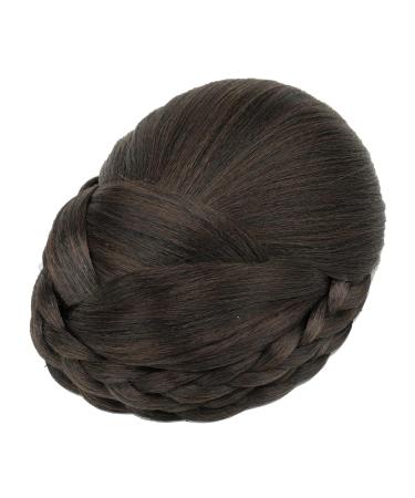 Imissu Braided Chignon Hair Cover - Chocolate Brown Donut Hair Tube Hair Tie & Wig Clips for Weddings - Updo Accessory - Buy Online on GoSupps.com
