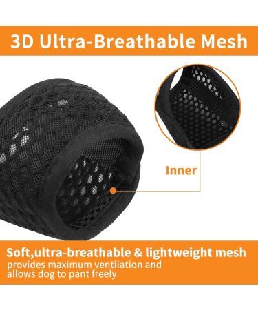Yaodhaod XXL Black Dog Muzzle - Breathable Mesh for Safe Eating Biting & Chewing Prevention - International Shipping - Buy Online on GoSupps.com