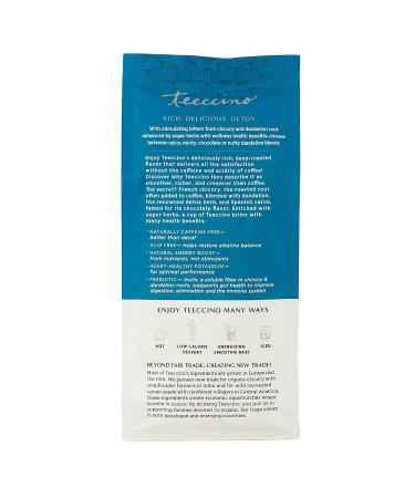 Teeccino Dandelion Mocha Herbal Coffee 10oz - Prebiotic, Caffeine & Gluten Free - Buy Online on GoSupps.com