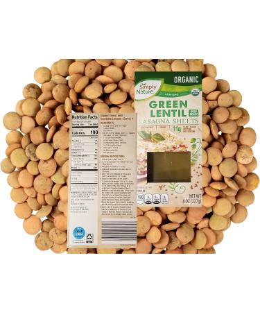 Simply Nature Green Lentil Lasagna Sheets Bundle Set - Vegan Organic Plant-Based Pasta, Non GMO, Gluten Free, Reusable Tote - Buy Online on GoSupps.com