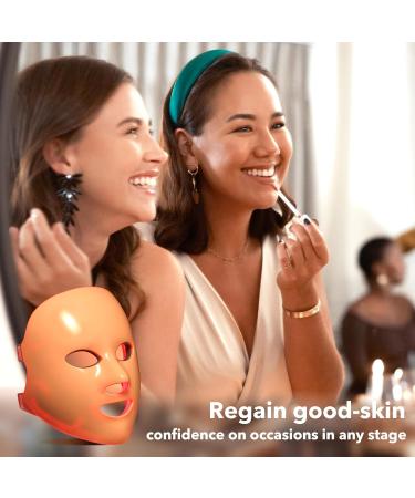 NEWKEY Red Light Therapy Mask - 7 Color LED Facial Mask for Anti-Wrinkles & Acne Reduction | International Shipping - Buy Online on GoSupps.com