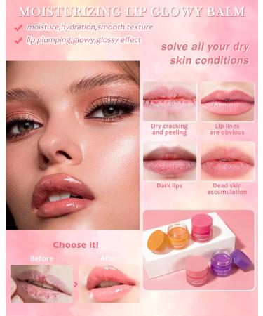LYSdefeu Moisturising Lip Balm & Lip Mask Set Hydrating Lip Glowy Balm and Lip Sleeping Mask Lip Treatment Lip Care for Whitening Lip Wrinkles Gift Set for Women Grapefruit Set 03 #Grapefruit - Buy Online on GoSupps.com
