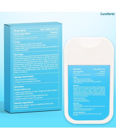 Cureforte Breath Reset Mouth Spray Fresh Breath & Oral Care with Glycerin & Aloe Kills Germs & Becteria Reduces Plaque Relieves Dry Mouth 1.18 Fl Oz - Buy Online on GoSupps.com