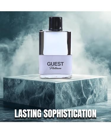 Guest Platinum Sensual Woody Fragrance for Men | Long Lasting Cologne Aromatic Scent Eau de Parfum Natural Spray - Great Holiday Gift 3.4 Fl Oz/100 Ml - Buy Online on GoSupps.com
