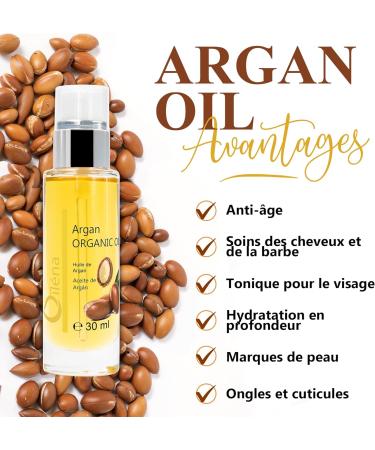 Argan Oil from Morocco Virgo Cold Pressed Organic 100% Pure 30 ml Anti-Aging Moisturizing Face and Body Hair Care Beard and Nails Anti Stretch Marks and Healing - Buy Online on GoSupps.com