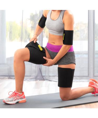 InnovaGoods Unisex Sauna Effect Sports Bands for Arms & Legs - 4 Piece Set - Black - Universal Size - Boost Your Workout - Buy Online on GoSupps.com