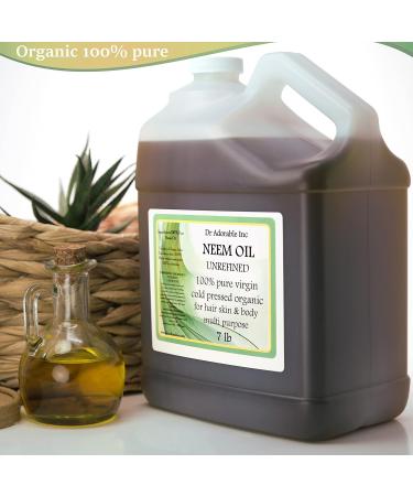 Dr Adorable Neem Oil - 7 lb Unrefined 100% Pure Natural Organic Cold Pressed for International Shipping - Buy Online on GoSupps.com