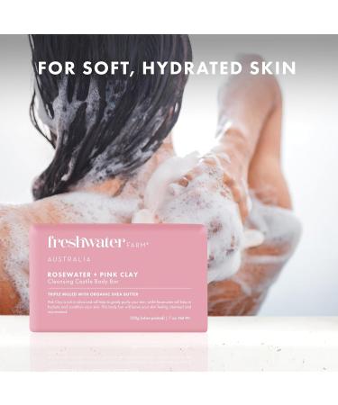 Soothing Castile Natural Bar Soap - Rosewater & Pink Clay | Organic Essential Oils for Dry Sensitive Skin | 7 oz 6PK for Women Men & Kids - Buy Online on GoSupps.com