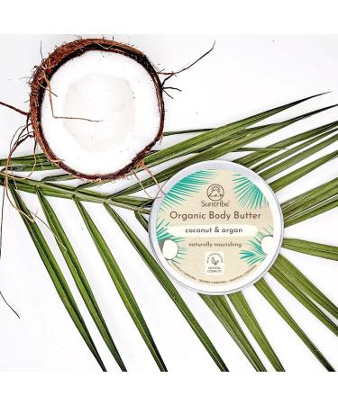 Suntribe Bio Body Butter Coconut & Argan - 100% Organic Perfume-Free Nourishing 150ml | Zero Waste for Very Dry/Sensitive Skin - Buy Online on GoSupps.com