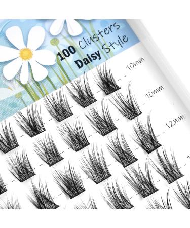 ETVITE Cluster Lashes 100 pcs - C Curl Individual Eyelash Extensions - Mixed 10/12/14/16MM - Wispy Natural Look - Volume Daisy Style - Buy Online on GoSupps.com