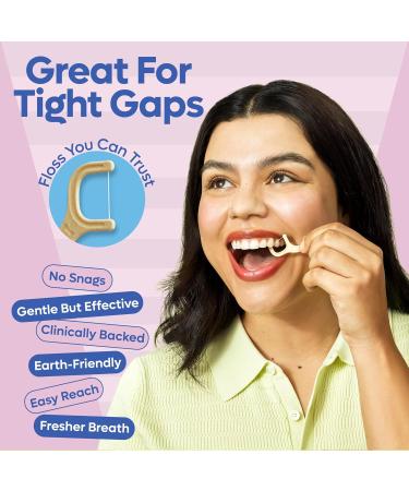 Biodegradable Unflavored Dental Floss Picks | Eco-Friendly Tooth Flosser for Adults & Kids | 200 Count | Zero Waste & Vegan - [Brand Name] - Buy Online on GoSupps.com
