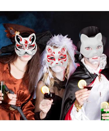 10 Aboofan Unmalte Cat DIY Masks - Paintable White Paper Half Masks for Halloween | Unfinished Hand-Painted Crafts - Buy Online on GoSupps.com