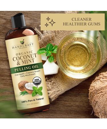 Handcraft Blends Coconut Oil Pulling for Teeth and Gums with Peppermint Oil - Organic Coconut Oil Pulling Oil Mouthwash for Fresh Breath Oral Health and Cleaner Teeth and Gums - 8 Fl oz 8 Fl Oz (Pack of 1) - Buy Online on GoSupps.com