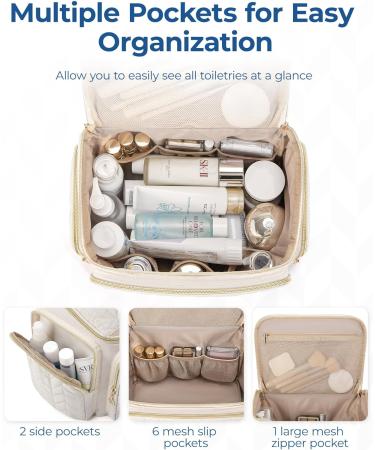 BAGSMART Travel Toiletry Bag  Makeup Cosmetic Travel Bag with Handle - Black - Large Wide - Buy Online on GoSupps.com