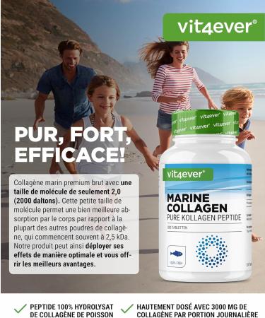 Marine Collagen - 300 Tablets - 3000 mg per daily serving - Premium: 100% hydrolyzed fish collagen peptide type 1 - Fish Collagen - High dosed - Buy Online on GoSupps.com