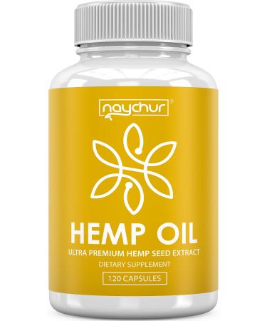 Hemp Oil Capsules - Best Organic Natural Pure Hemp Seeds Extract for Pain Relief Anti Inflammatory Stress Sleep Support Raw Herbal Supplements Omega 3 6 9 - Non GMO 120 Capsules