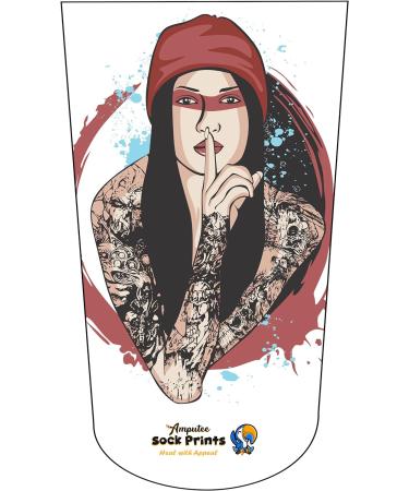 Hush V1 3Ply Amputee Stump Sock for Women with Stylish Tattoo Design - Heal with Appeal - Buy Online on GoSupps.com