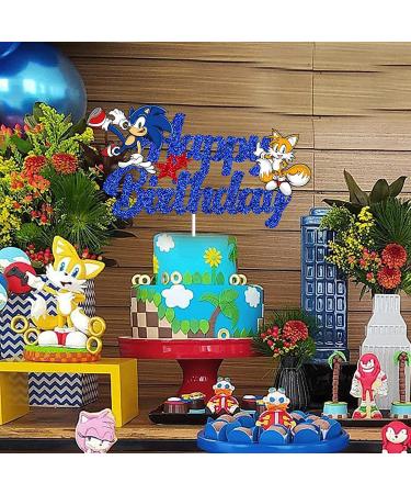 Blue Hedgehog Happy Birthday Cake Topper | Kids Birthday Party Decorations - Buy Online on GoSupps.com
