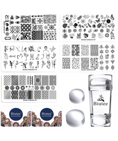 Nail Stamping Kit with 5 Flower Pattern Plates - Stamping Nail Polish for Gel Nails - Buy Online on GoSupps.com