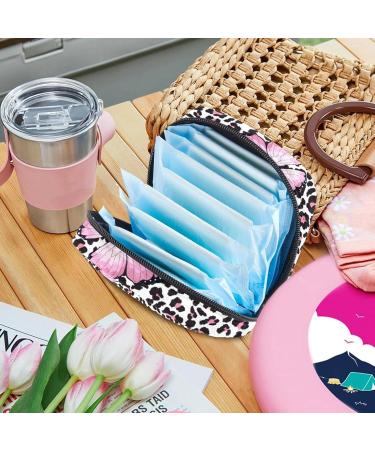 Pink Butterfly & Leopard Pattern Women's Napkin Storage Bag - Portable Menstruation Cup & Tape - Ideal for First Period Essentials - Buy Online on GoSupps.com