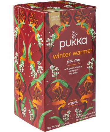 Pukka Herbs | Winter Warmer Organic Herbal Tea | Limited Edition | Ginger Cinnamon Clove Orange | Perfect For Festive Spirit | 4 packs | 80 Sachets - Buy Online on GoSupps.com