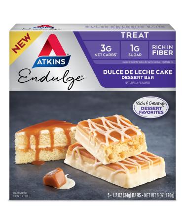 Atkins Endulge Treat Dessert Bar Dulce De Leche Cake 5 Count